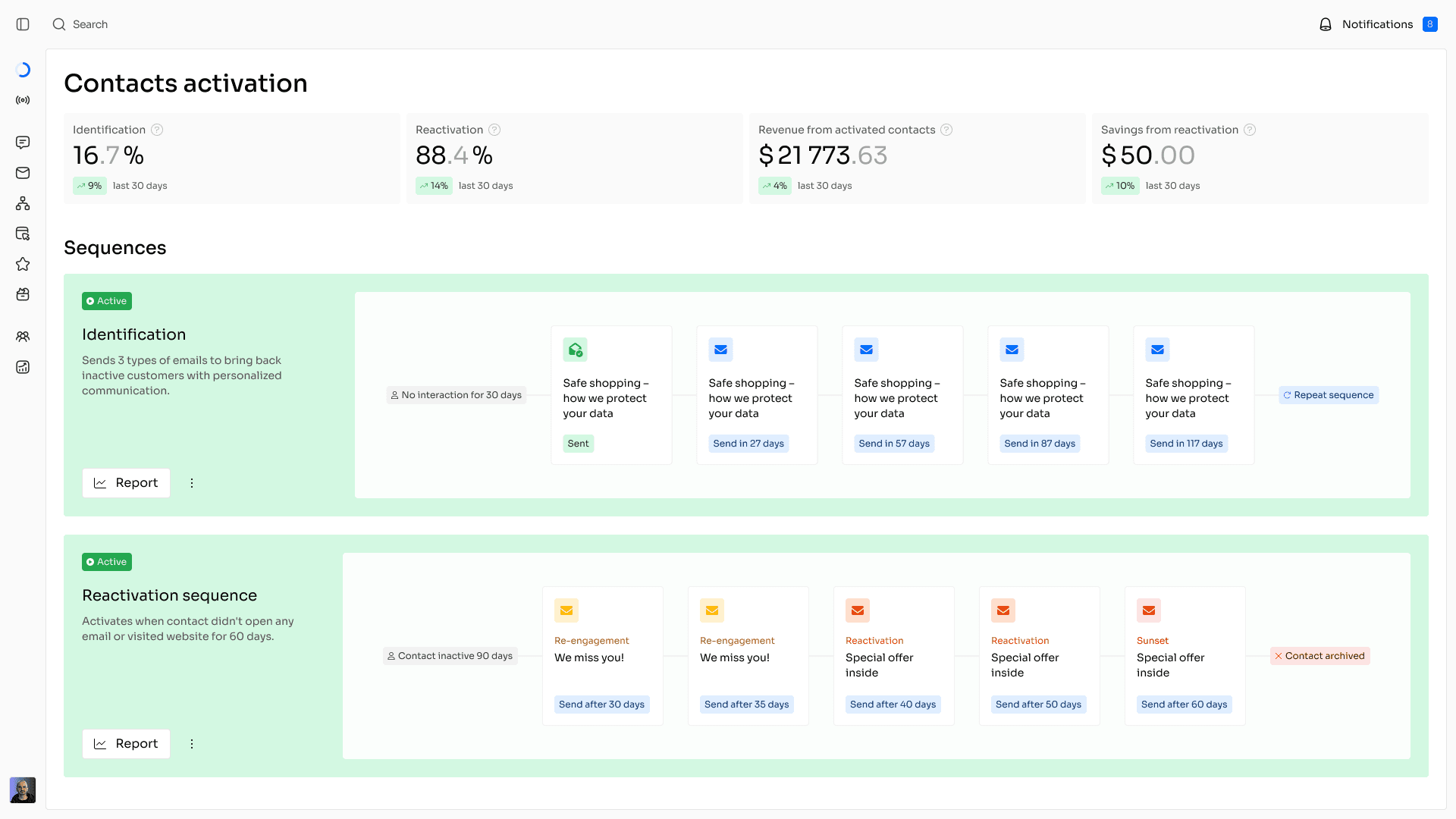 The identification screen. Users can explore the full sequence, but nothing requires action.