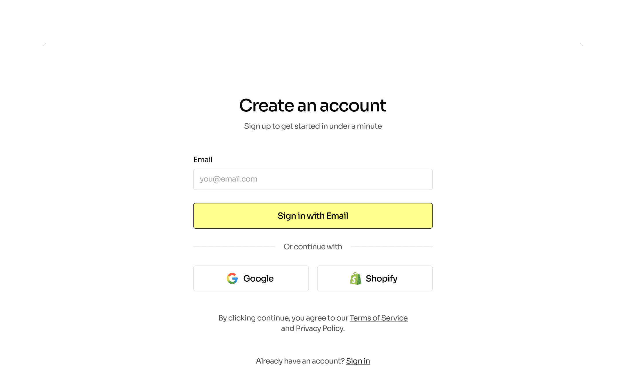 Signup flow